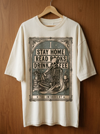 Stay Home Read Books Drink Coffee Shirt - Vintage Book Tee | Teekop