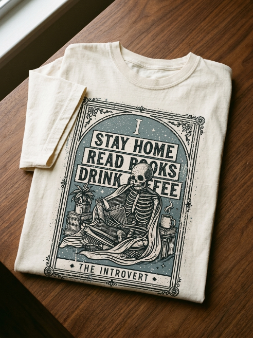 Stay Home Read Books Drink Coffee Shirt - Vintage Book Tee | Teekop