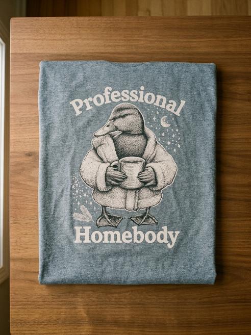 Cozy Duck Shirt - Professional Homebody Vintage Graphic Tee | Teekop