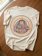 Sloth Shirt - Stayed Home No Regrets Cozy Graphic Tee | Teekop