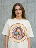 Sloth Shirt - Stayed Home No Regrets Cozy Graphic Tee | Teekop