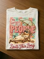 Funny Introvert Shirt - My Tolerance For People Retro Beach Tee | Teekop