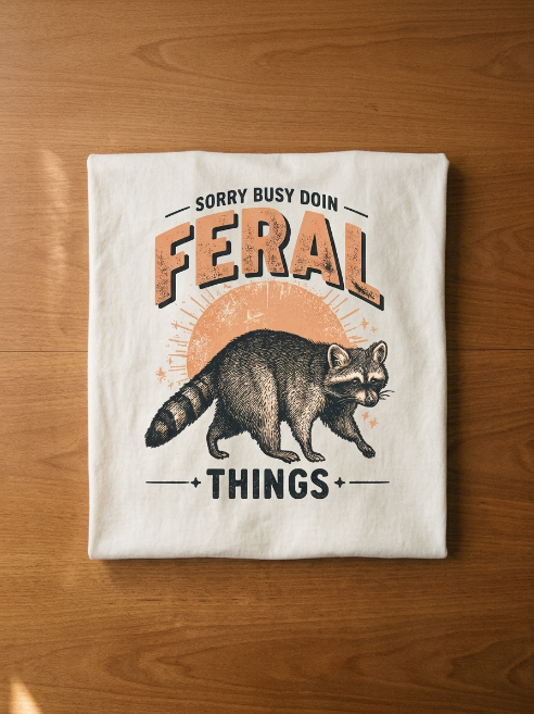 Feral Raccoon Shirt – Vintage Trash Panda Tee | Teekop