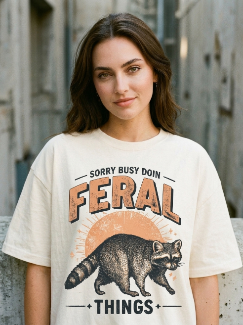 Feral Raccoon Shirt – Vintage Trash Panda Tee | Teekop